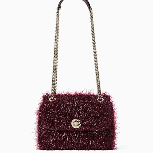 Kate Spade NWT small flap crossbody purse, cherry tinsel $339 - Picture 6 of 9